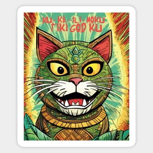 Tiki God Ku Cat Sticker